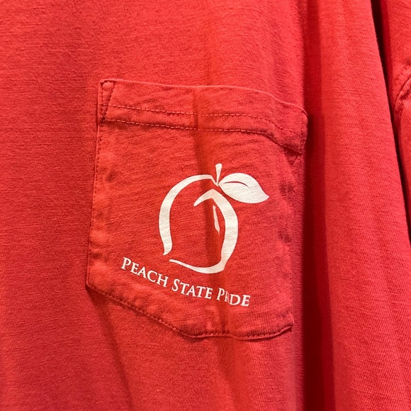 Peach State Pride Short Sleeve Pocket Logo Tee Size XXL Red - Picture 3 of 5
